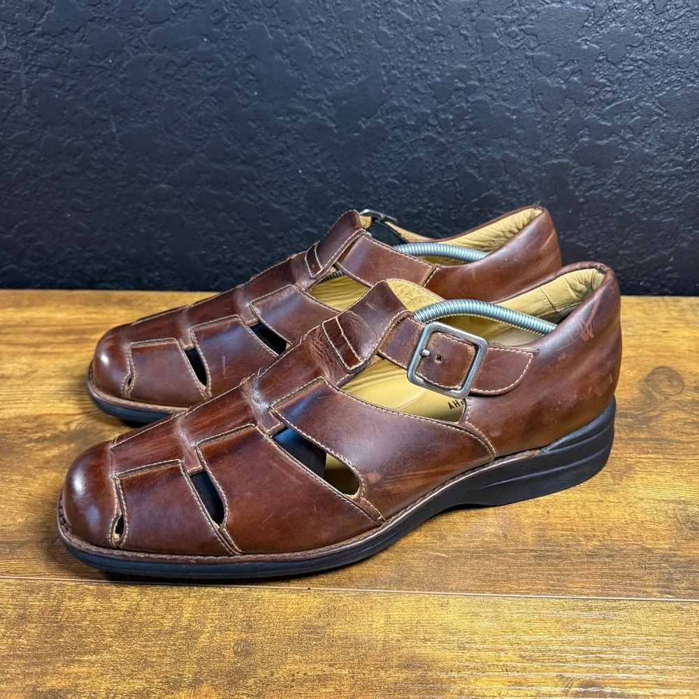 Johnston & Murphy Fisherman 20-7246 Brown Leather Sandals Mens 11.5 M